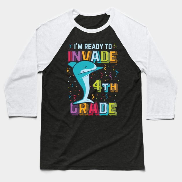 I'm ready to invade 4th grade Dabbing shark Baseball T-Shirt by TheBlackCatprints